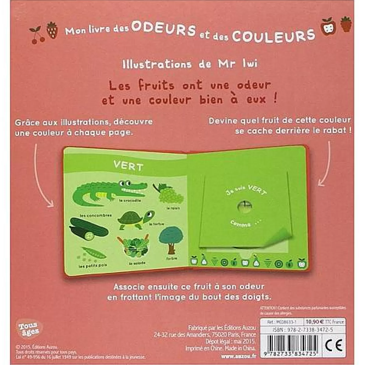 Éditions Auzou Mon Livre Des Odeurs Et Des Couleurs Sale